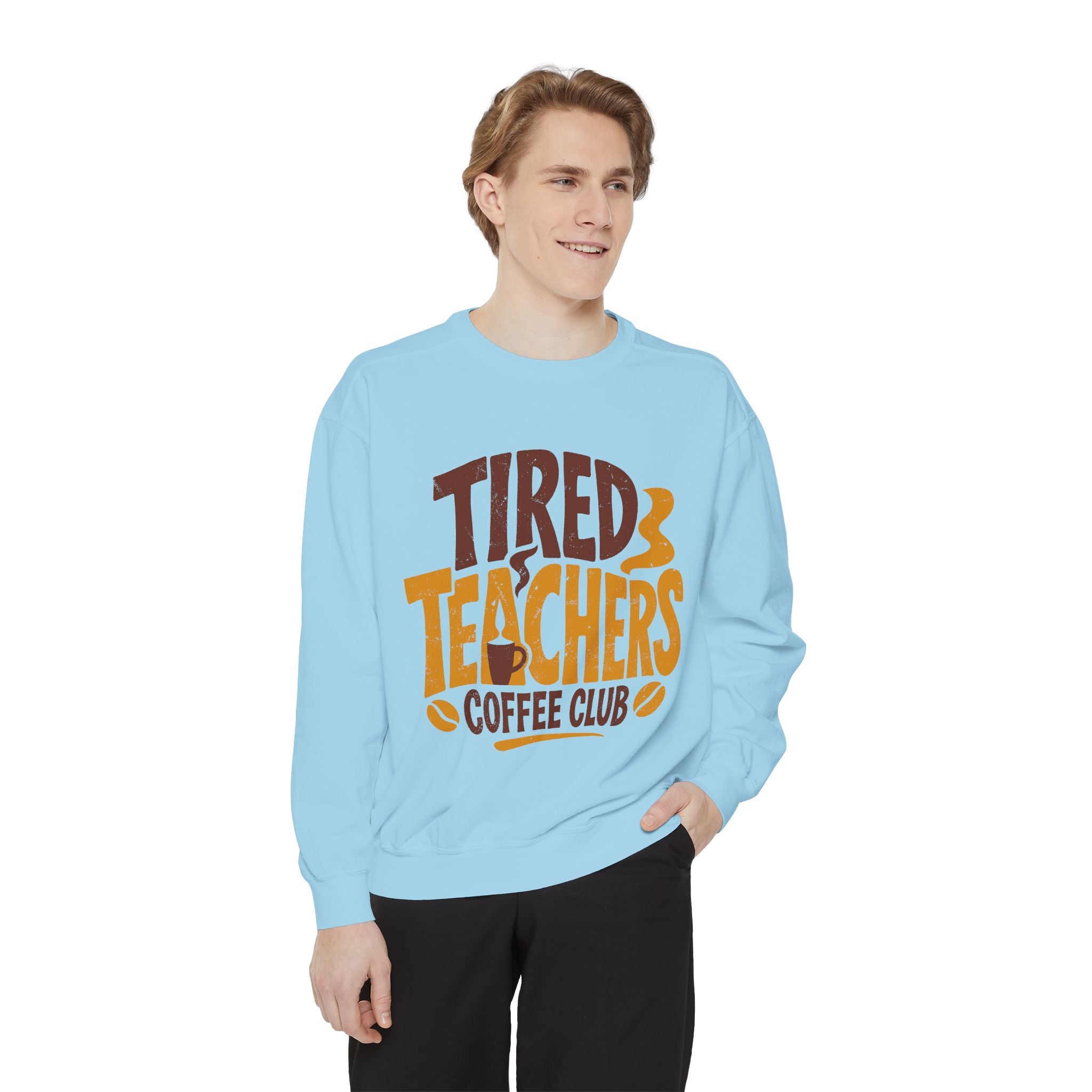 Funny Teacher Coffee Club Comfort Colors Sweatshirt, Tired Teachers Club Graphic Sweatshirt, Teacher Appreciation Gift for Coffee Lovers