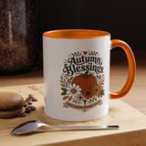 Autumn Blessings Christian Mug, Grace Grows in Every Season Coffee Cup, Faith Based Fall Gift, Floral Pumpkin Thanksgiving Decor
