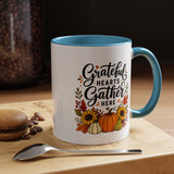 Grateful Hearts Gather Here Mug, Thanksgiving Pumpkin Coffee Cup, Rustic Fall Hostess Gift, Sunflower Harvest Kitchen Decor