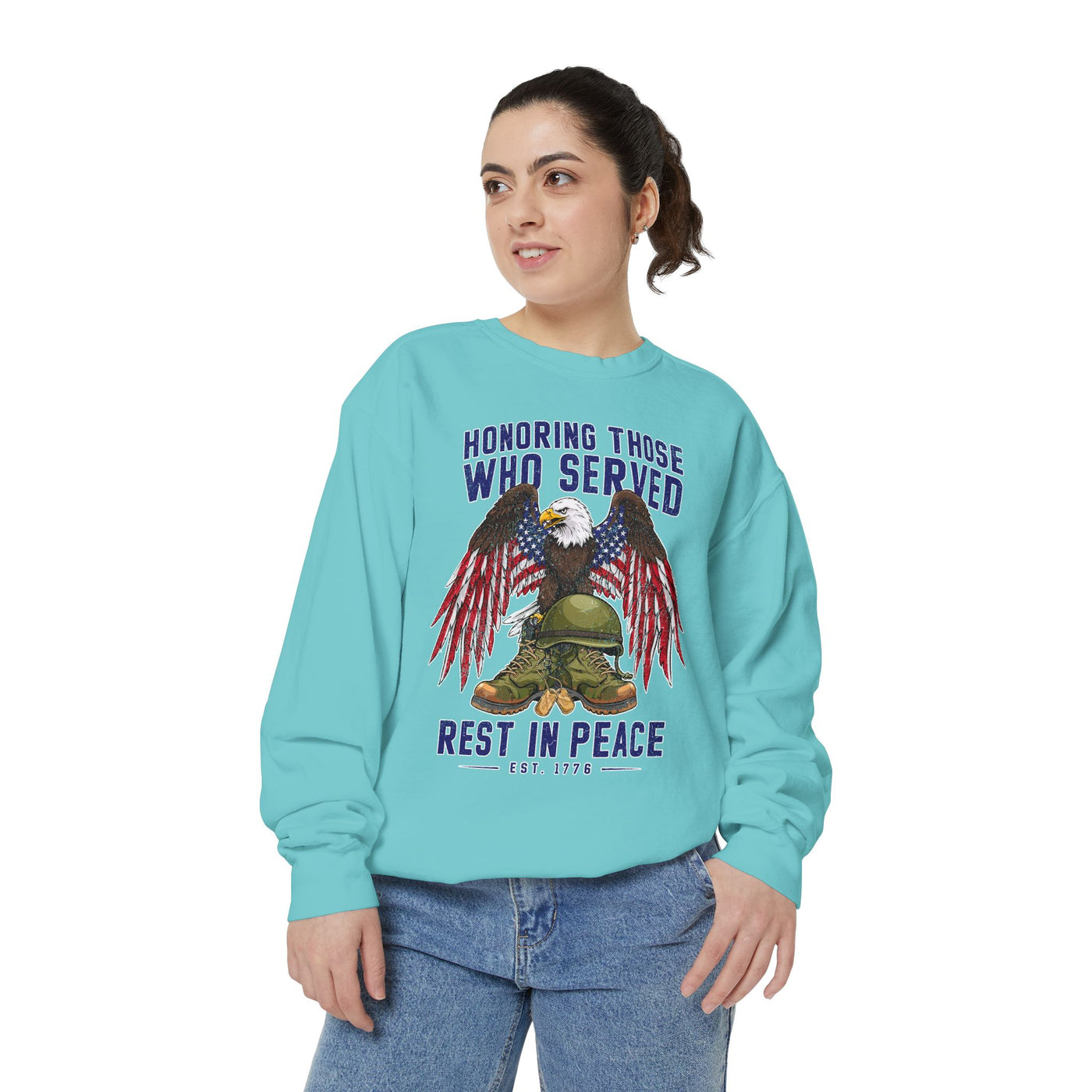 Honoring Those Who Served Sweatshirt, Military Memorial Crewneck, Fallen Soldier Tribute, Veteran Remembrance Gift, Patriotic Eagle Top