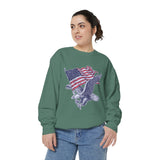 Bald Eagle American Flag Sweatshirt, Retro Patriotic Graphic, Gift for USA Pride Fans, Fourth of July Celebrations and Everyday Clothing