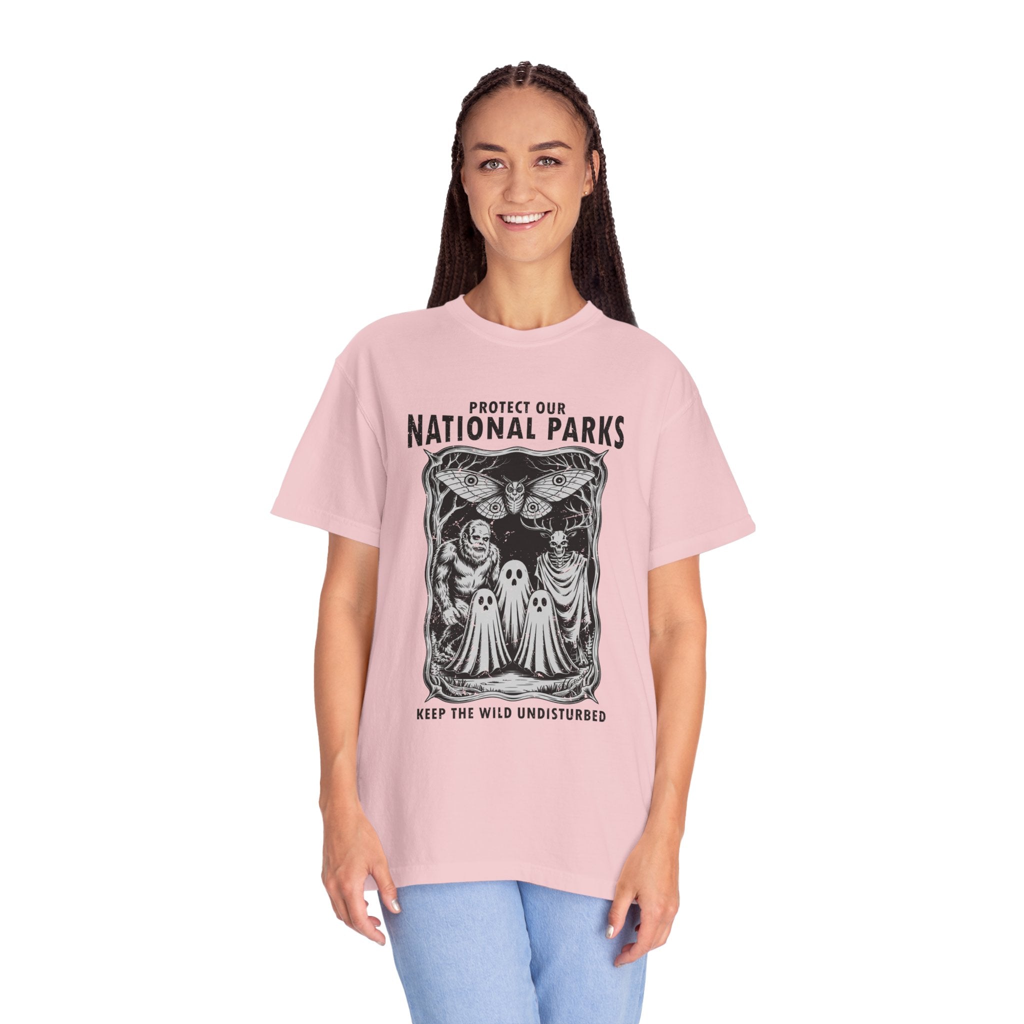 National Parks Gothic Comfort Colors Shirt, Protect Our National Parks Graphic Tee, Cryptid Nature Lover Shirt, Spooky Outdoor Apparel