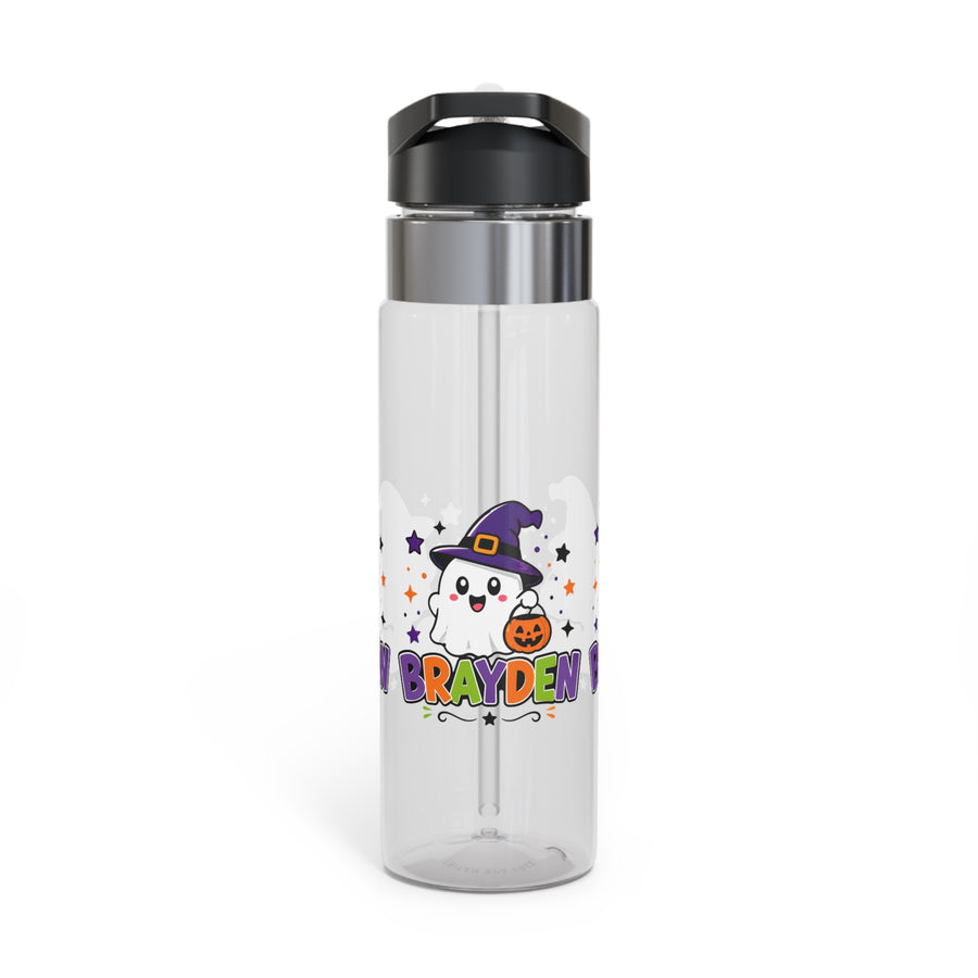 Halloween Transparent Water Bottle for Kids, Ghost Pumpkin Drink Bottle, Spooky Witch Hat School Bottle, Cute Halloween Gift for Boys