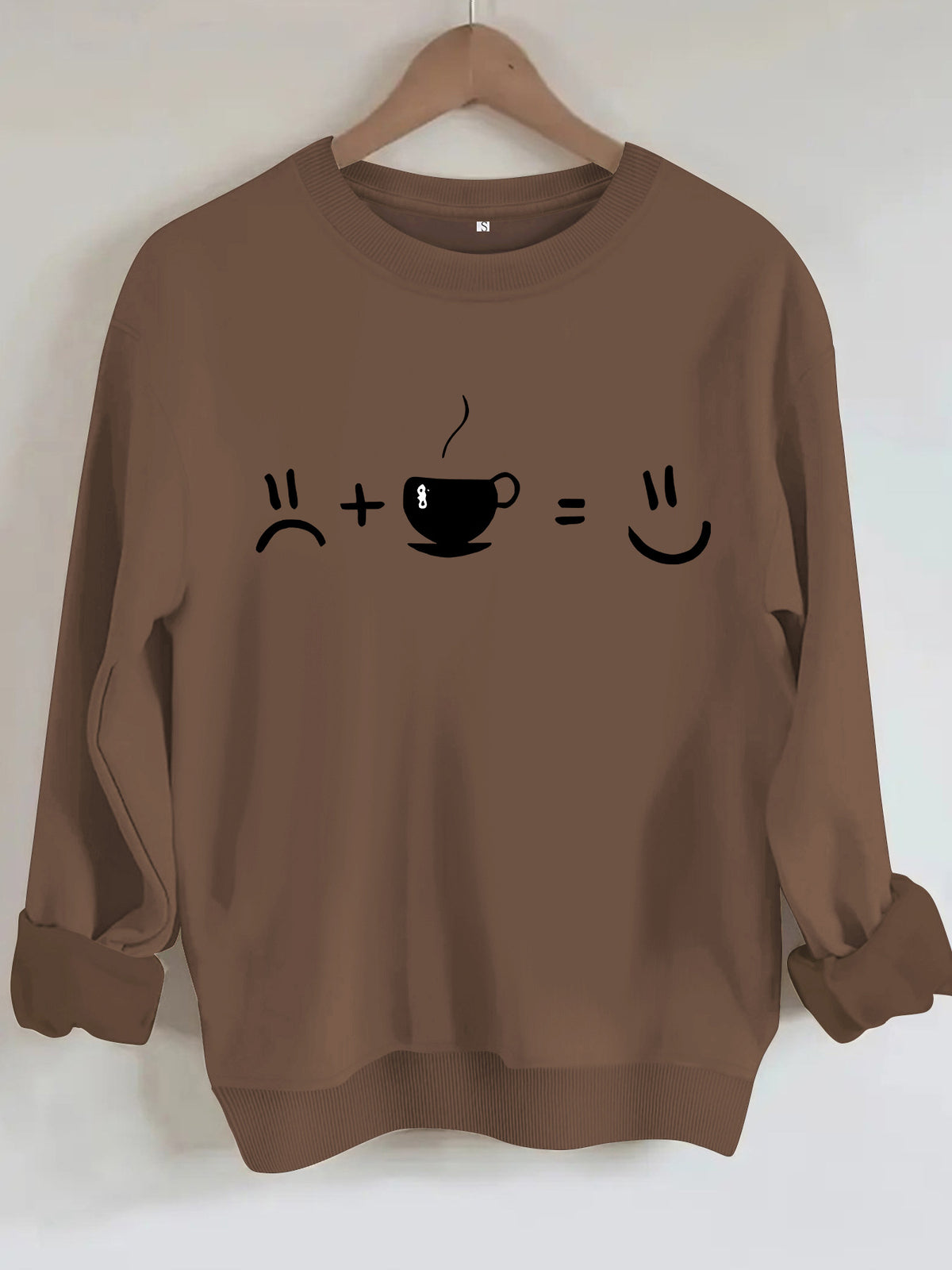 Round neck fleece hoodie