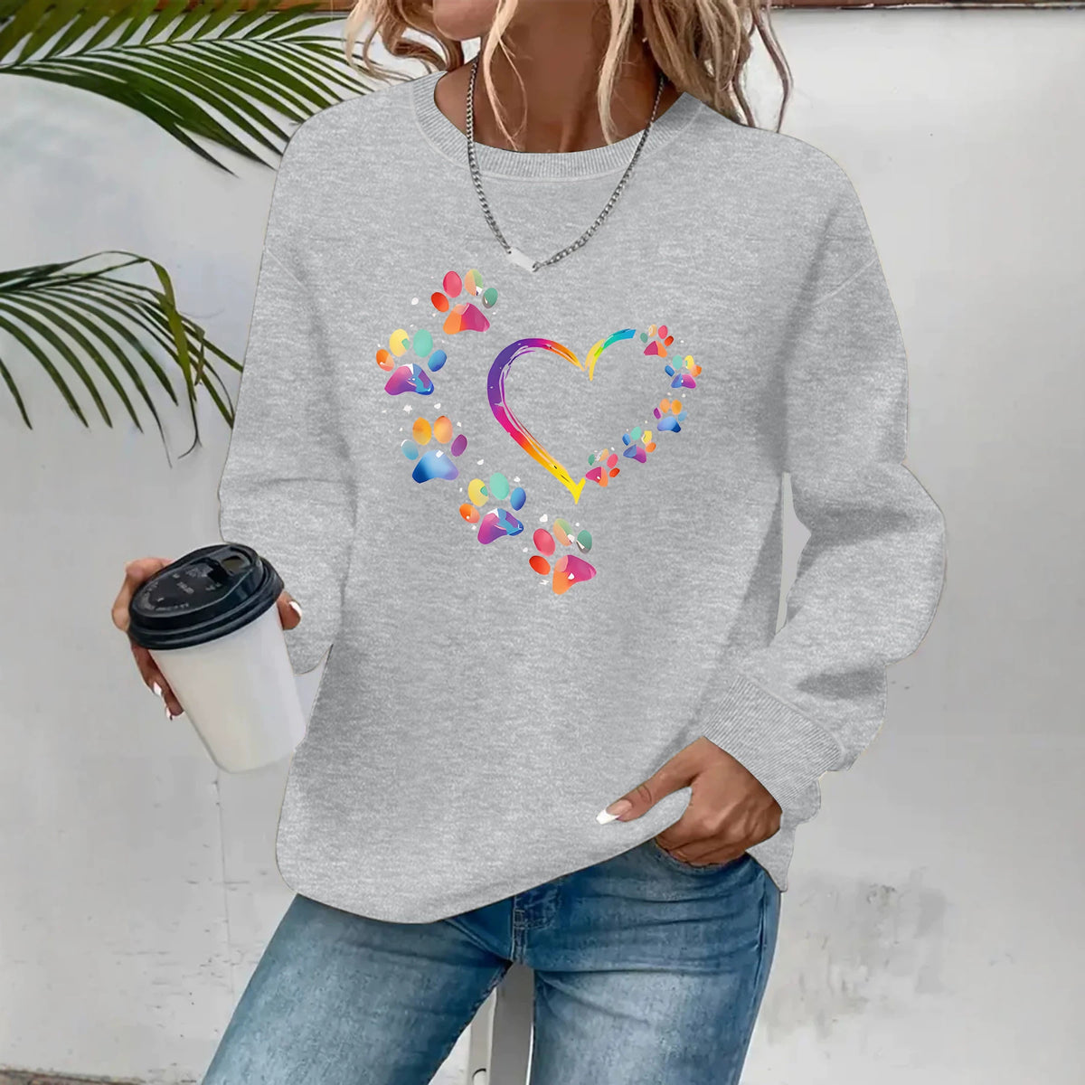 Round neck fleece hoodie