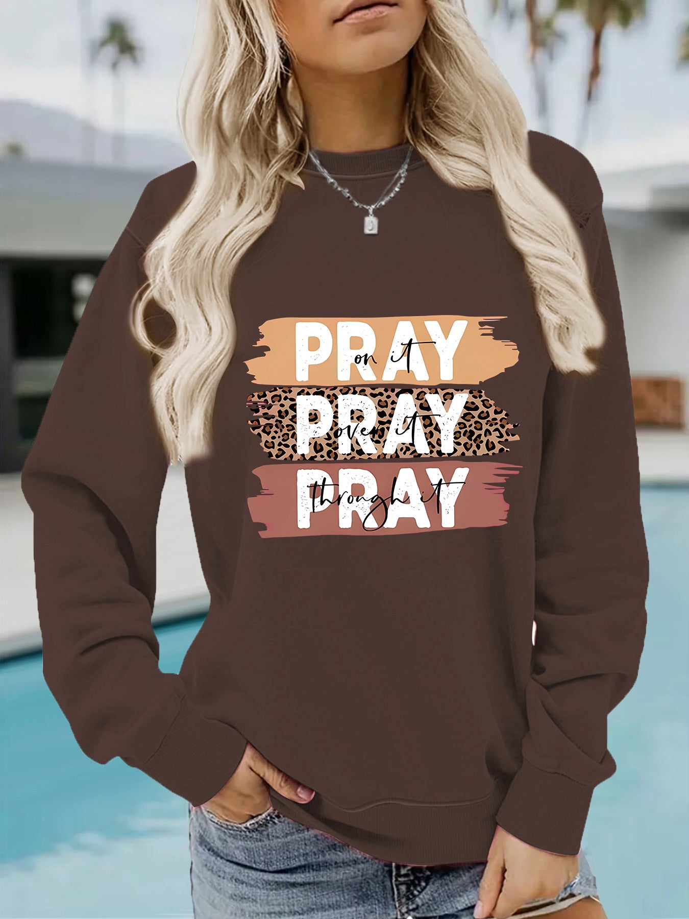 PRAY printed pullover sweatshirt sweatshirt