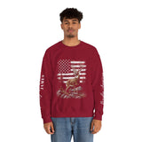 Personalized Hunting Sweatshirt, Custom Deer American Flag Pullover, Patriotic Outdoorsman Crewneck, Hunter Gift, Personalized Family Shirt