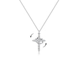 European and American cross pendant women can rotate fashionable and versatile light luxury crown necklace collarbone chain