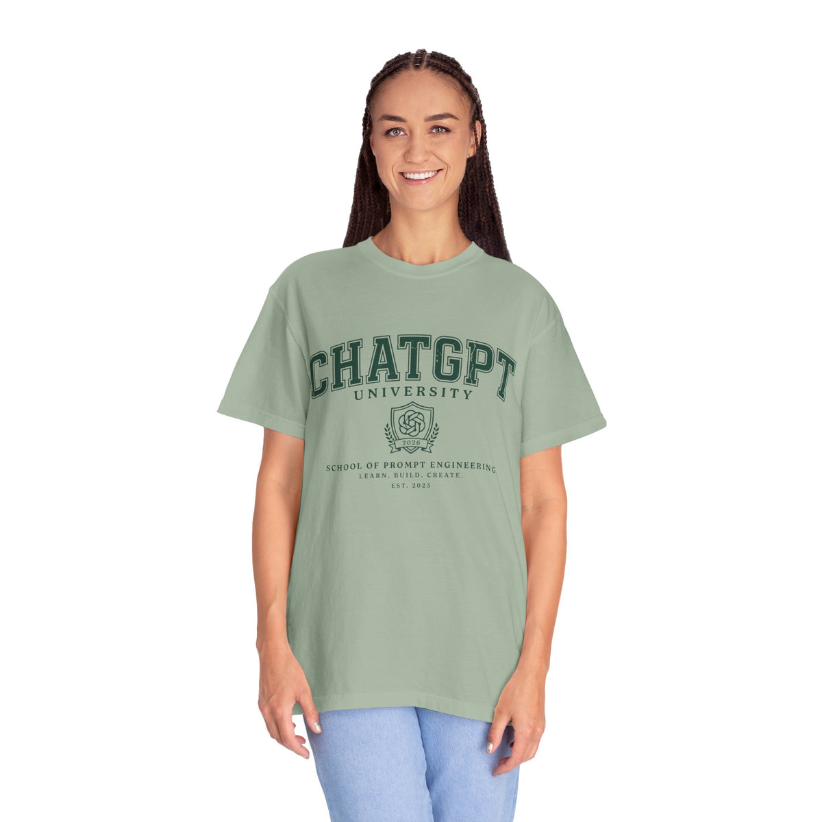 ChatGPT University T-Shirt, Prompt Engineering Graphic Tee, AI Student Gift, Funny Tech Shirt, Coder Graduation Campus Outfit 2026