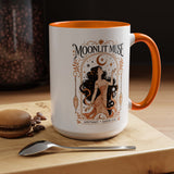 Moonlit Muse Coffee Mug, Celestial Goddess Art Mug, Mystic Moon Aesthetic Cup, Boho Spiritual Gift for Women, Cosmic Soul Coffee Mug