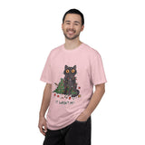 It Wasn't Me Black Cat Christmas Shirt, Funny Holiday T-Shirt, Mischievous Kitty Lights Tee, Gift for Cat Mom, Cat Dad, Christmas Party Top
