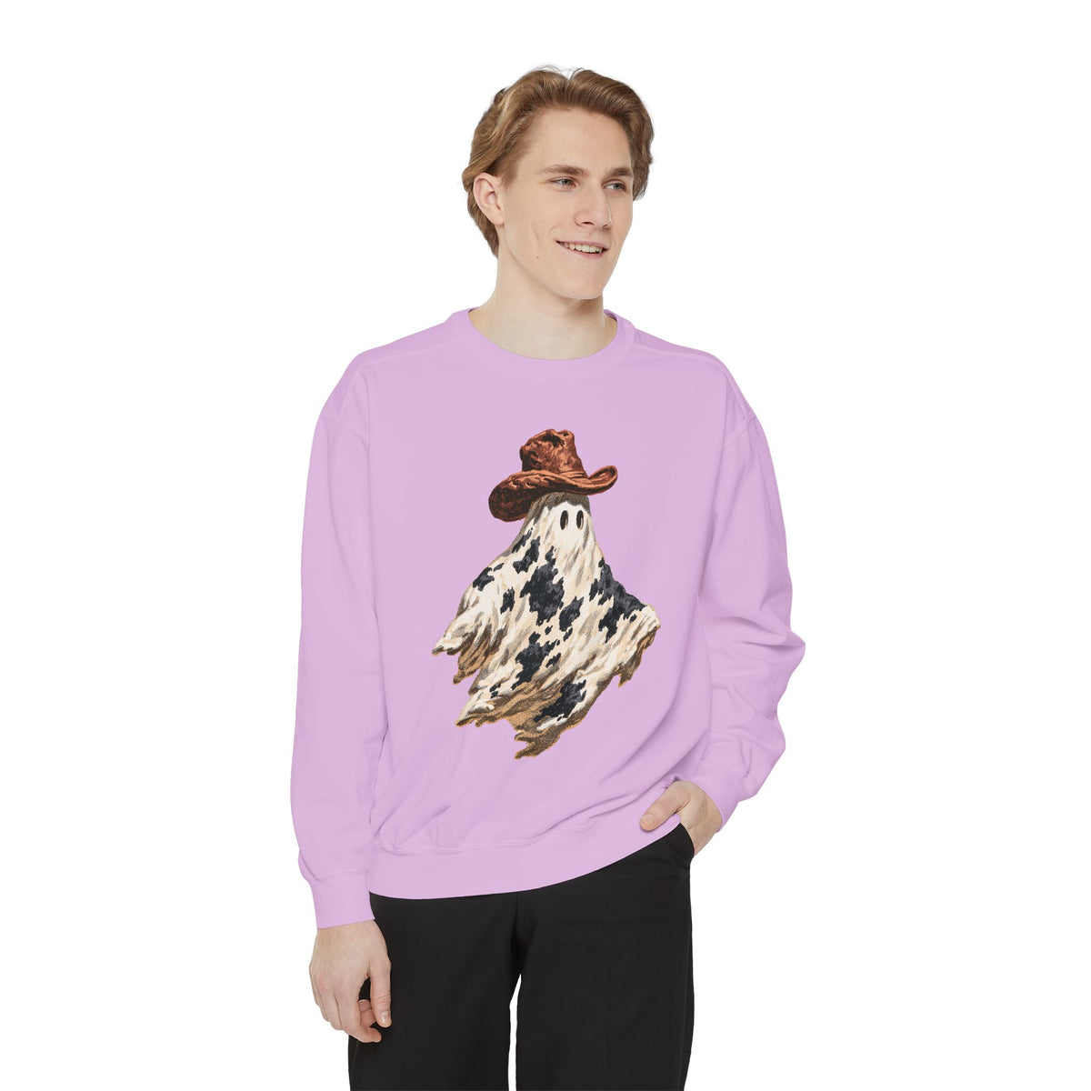 Western Ghost Halloween Sweatshirt, Cowboy Hat Spooky Pullover, Cute Vintage Fall Gift for Cowgirl, Country October Outfit for Women