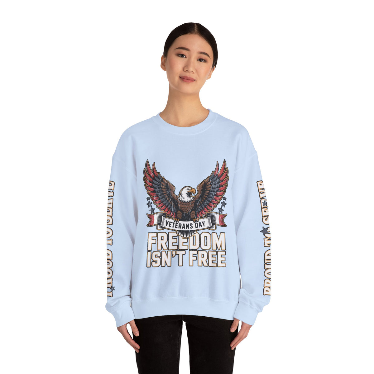Veterans Day Sweatshirt, Freedom Isn't Free Eagle Pullover, Patriotic Military Top, Veteran Gift, American Pride, USA Clothing