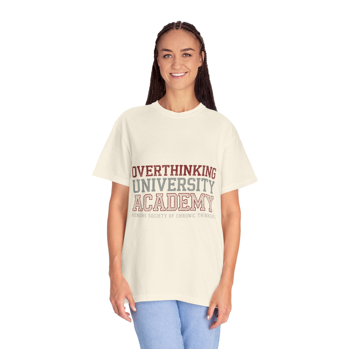 Overthinking University T-Shirt, Funny Anxiety Graphic Tee, Chronic Thinker Gift, College Student Shirt, Sarcastic College Campus Outfit