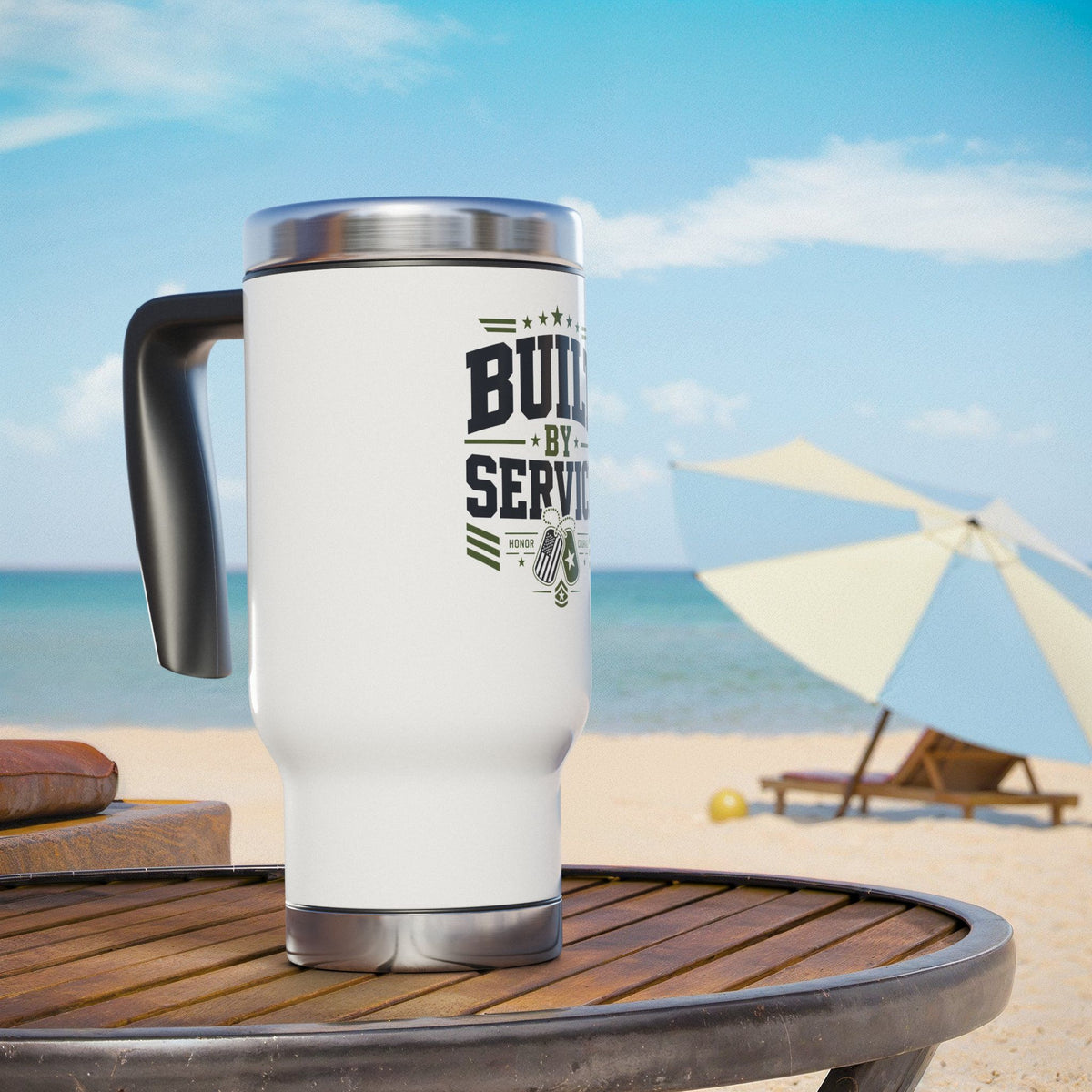 Military Stainless Steel Travel Mug, Service Member Gift, Dog Tag Drinkware, Patriotic Coffee Cup, Veteran Gift, Armed Forces Gift