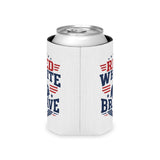 Patriotic Red White Blue Can Cooler, Military Inspired Drink Holder, American Flag Beverage Sleeve, Veteran Gift, USA Party Favor