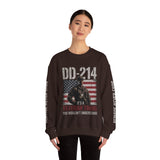 DD-214 Veteran Sweatshirt, Military Veteran Crewneck, American Flag Pullover, Veteran Gift for Him, Patriotic Fourth of July Top