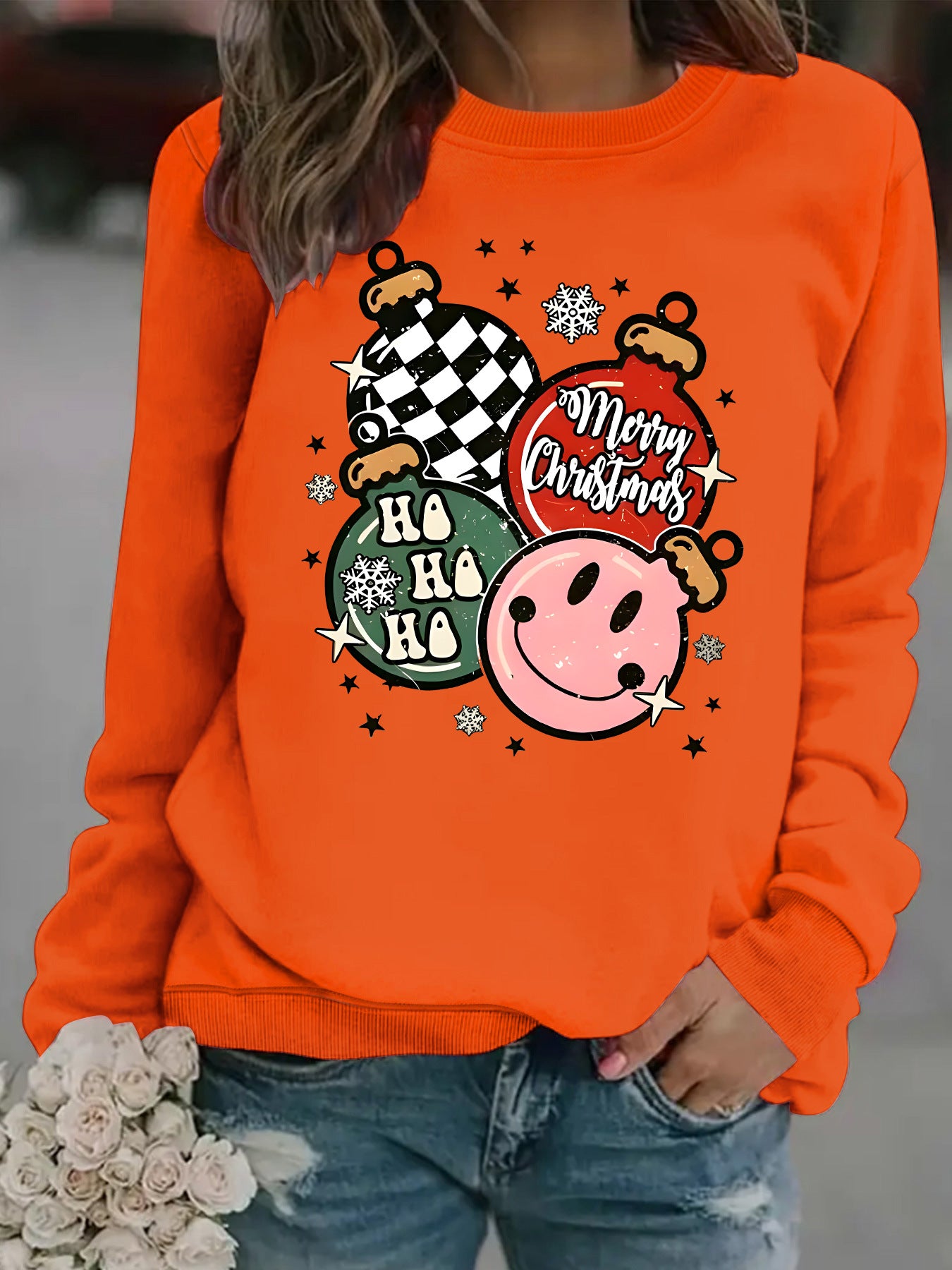 Sweatshirt Christmas themed print