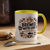 Brewed With Love Coffee Mug, Served Daily Romantic Cup, Cute Coffee Lover Gift for Wife, Husband, Girlfriend, Boyfriend or Anniversary