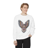 Ornamental Eagle Sweatshirt, Retro Tattoo Style Bird Graphic, Gift for Wildlife Art Lovers, Boho Festival Outfits and Everyday Casual Wear
