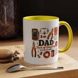 Electrician Dad Fixer of Everything Coffee Mug, Father's Day Gift for Electricians, Lineman Papa Handyman Ceramic Tea Cup with Black Handle
