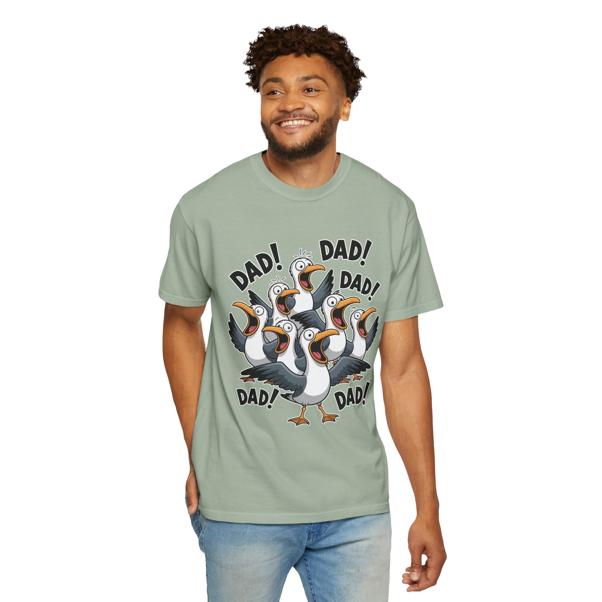 Funny Dad Life Comfort Colors Shirt, Dad Dad Dad Seagull Tee, Fatherhood Humor Graphic Shirt, Father's Day Gift for Dad