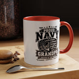Proud Navy Grandpa Mug, US Navy Veteran Coffee Cup, Patriotic Military Grandfather Gift, Anchor of the Family Birthday Present