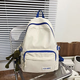 Fashion Simple Girls High School Students Backpacks Contrasting Color Trend Ins Japanese Casual Backpacks Men