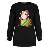 Christmas Cow Gift Box Sweatshirt, Christmas Graphic Crewneck Pullover