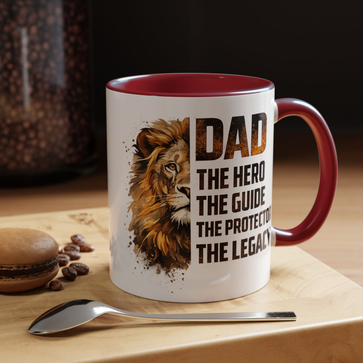 Dad Appreciation Coffee Mug, Dad The Hero The Guide The Protector Mug, Lion Dad Gift, Father's Day Coffee Cup, Gift for Dad
