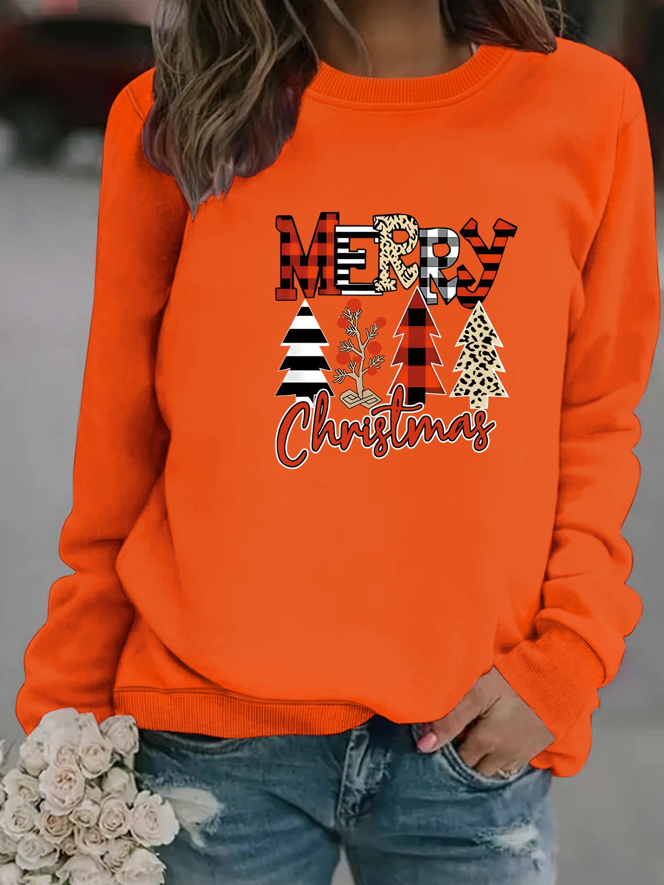 Printed pullover sweatshirt sweatshirt