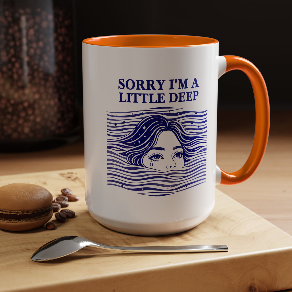Funny Introvert Mug, Social Anxiety Coffee Mug, Deep Thinker Gift, Sarcastic Humor Cup, Emotional Ocean Mug, Mental Health Gift