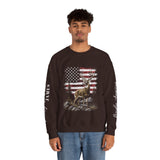 Personalized Hunting Sweatshirt, Custom Deer American Flag Pullover, Patriotic Outdoorsman Crewneck, Hunter Gift, Personalized Family Shirt