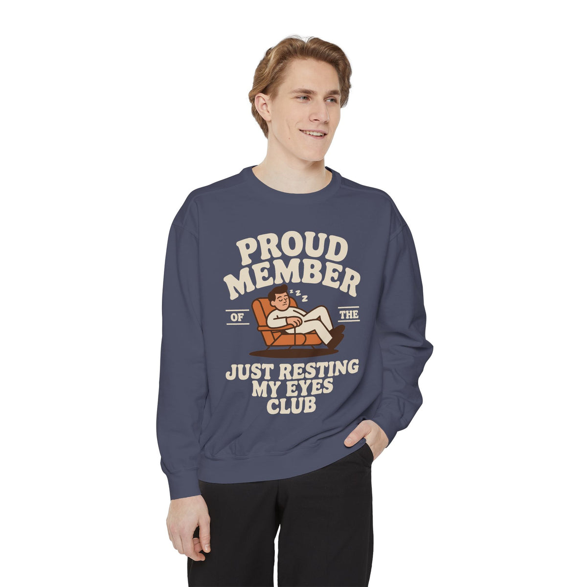 Funny Just Resting My Eyes Club Comfort Colors Sweatshirt, Tired Parent Crewneck, Sleep Lover Gift, Introvert Humor Pullover