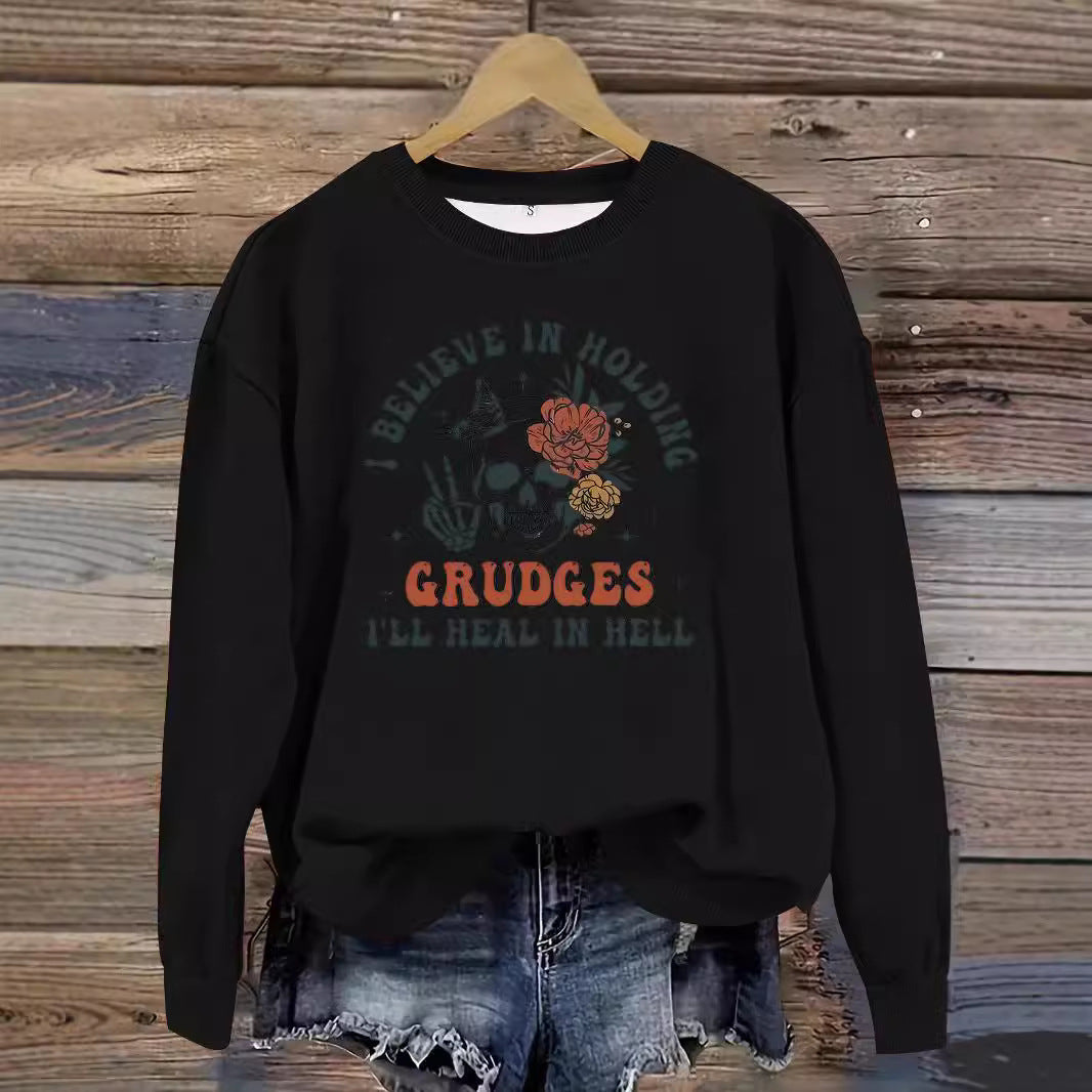 Printed pullover sweatshirt sweatshirt