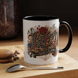Vintage Patriotic Floral Coffee Mug, Liberty Stars and Blooms Mug, Americana Rose Art Cup, Fourth of July Gift, USA Lover Mug