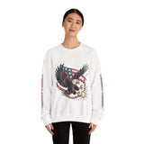 Patriotic Eagle Freedom Sweatshirt, American Flag Crewneck, Broken Chain Military Style Pullover, Fourth of July Gift for Him or Her
