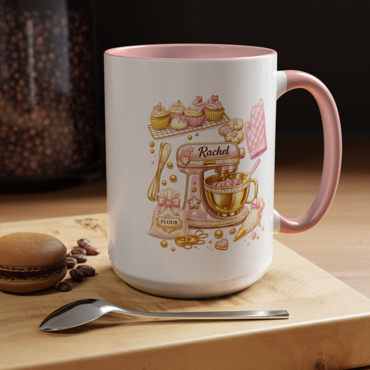 Baker Coffee Mug, Baking Lover Gift, Cute Baking Tools Mug, Pastry Chef Coffee Cup, Gift for Bakers, Kitchen Hobby Mug