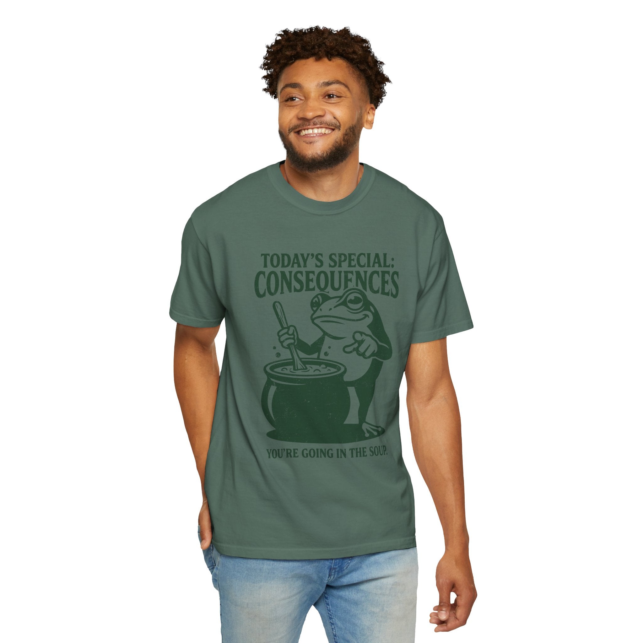 Funny Frog Consequences Shirt Comfort Colors Tee, Today's Special Consequences Teacher Shirt, Classroom Humor Gift, Retro Frog Graphic Tee
