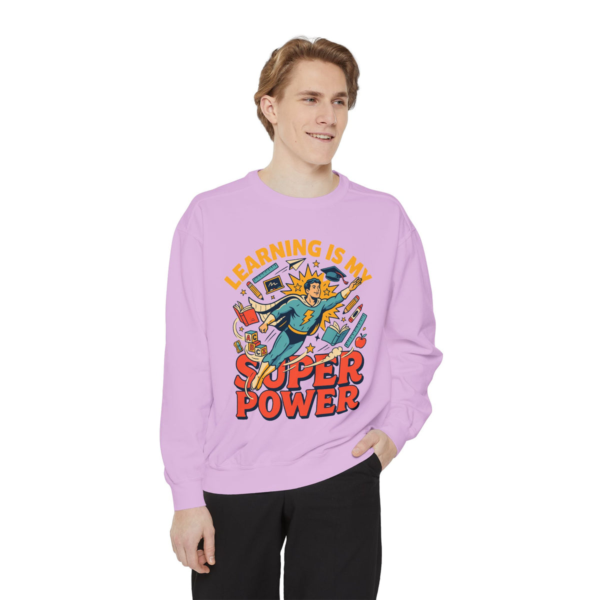 Teacher Superpower Comfort Colors Sweatshirt, Learning Is My Superpower Sweatshirt, Teacher Appreciation Gift, Back To School Crewneck