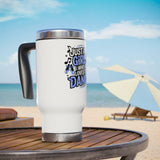 Dance Lover Travel Mug with Handle, Just a Girl Who Loves to Dance, Ballet Coffee Cup, Dancer Gift for Her, Dance Studio Drinkware