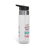 Kids Clear Water Bottle, Little Dreamer School Drink Bottle, Cute Girls Water Bottle, Colorful Back to School Gift, Play Learn Grow