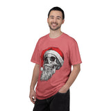 Skull Santa Shirt, Gothic Christmas T-Shirt, Creepy Holiday Skeleton Tee, Alternative Xmas Gift for Metalhead, Biker or Horror Fan