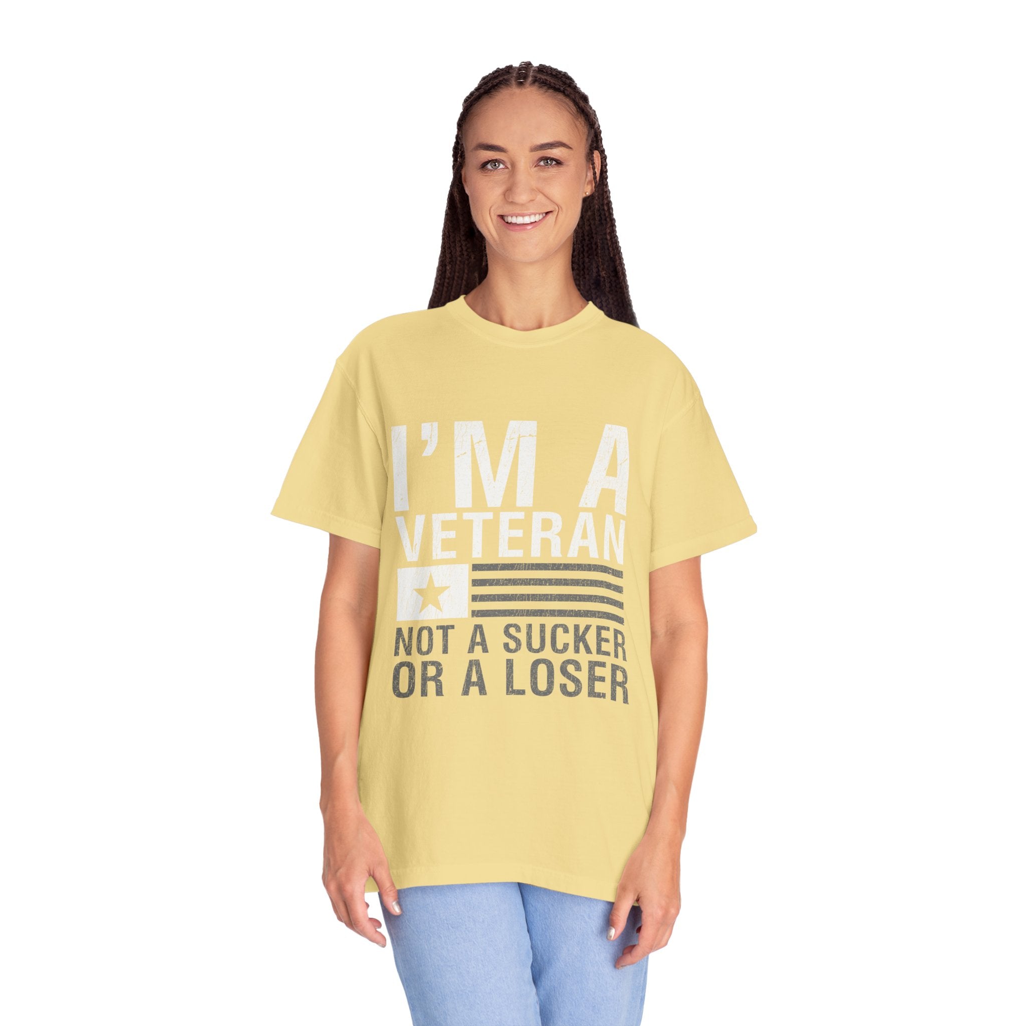I'm a Veteran Not a Sucker or Loser Shirt, Bold Military T-Shirt, Patriotic Gift for Veteran, Veterans Day Tee, Retired Soldier Apparel