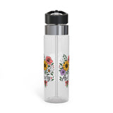 Personalized Water Bottle for Girls, Floral Reusable Drink Bottle, Custom Name Gift, Cute School Water Bottle, Hydration Bottle