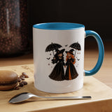 Witch Best Friends Mug, Gothic Halloween Black Accent Coffee Cup, Cute Matching Costume Gift for Bestie, Sister, Girlfriend or Partner