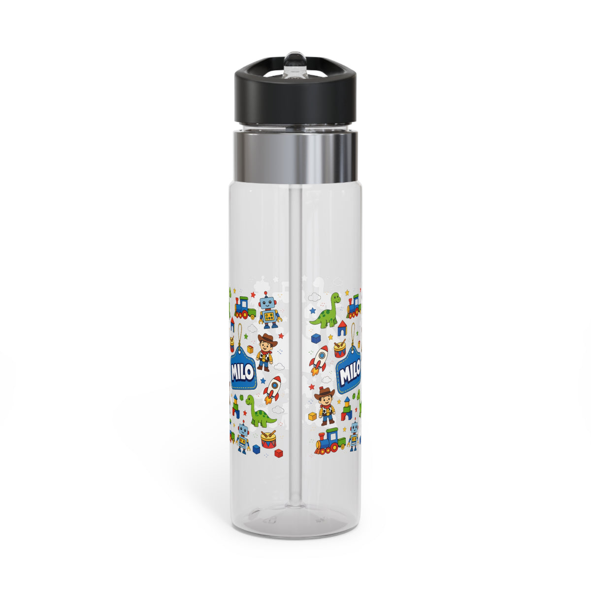 Personalized Dinosaur Kids Water Bottle, Cute Dino School Bottle for Boys, Birthday Gift for Toddler, Back to School Hydration Bottle