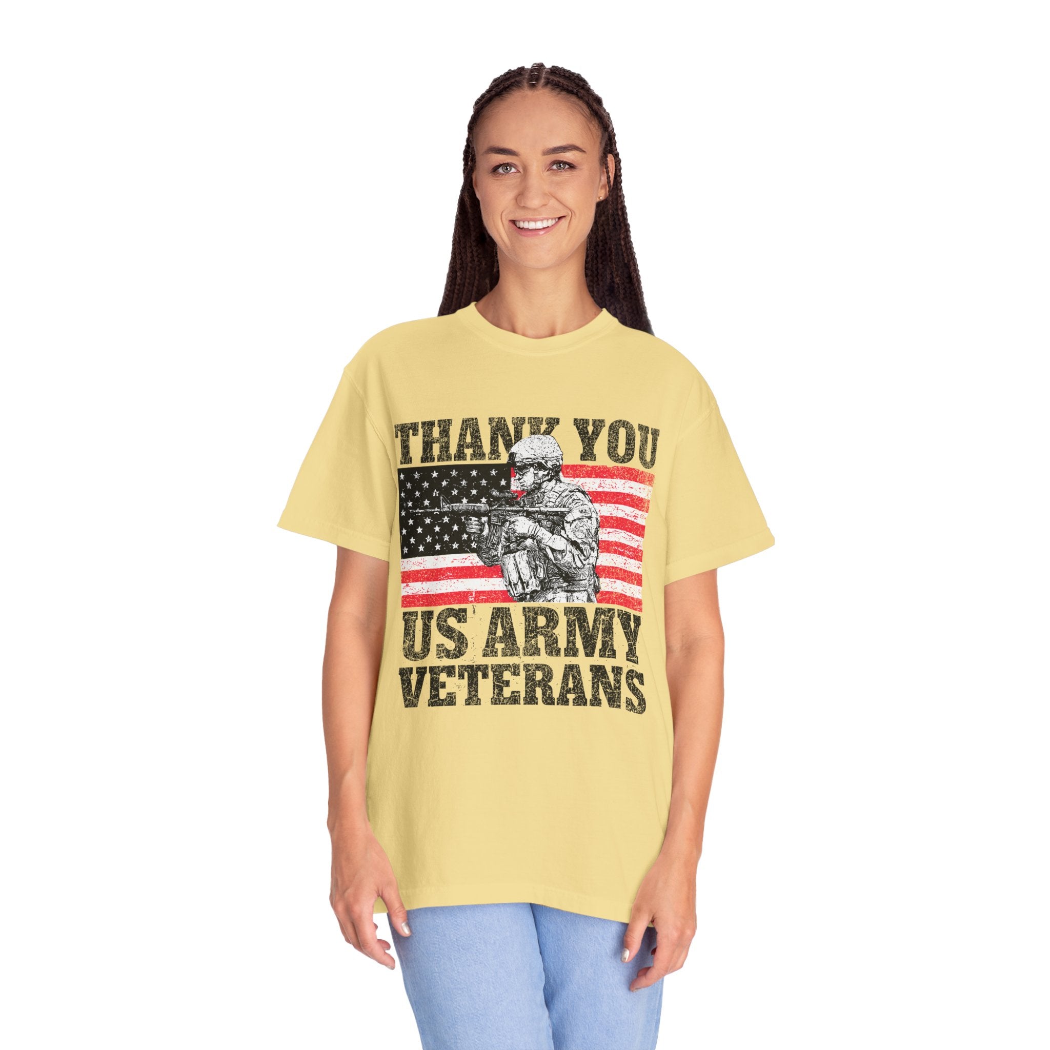 Thank You US Army Veterans Shirt, Patriotic Soldier T-Shirt, Military Appreciation Gift, American Flag Tee for Veterans Day or Retirement