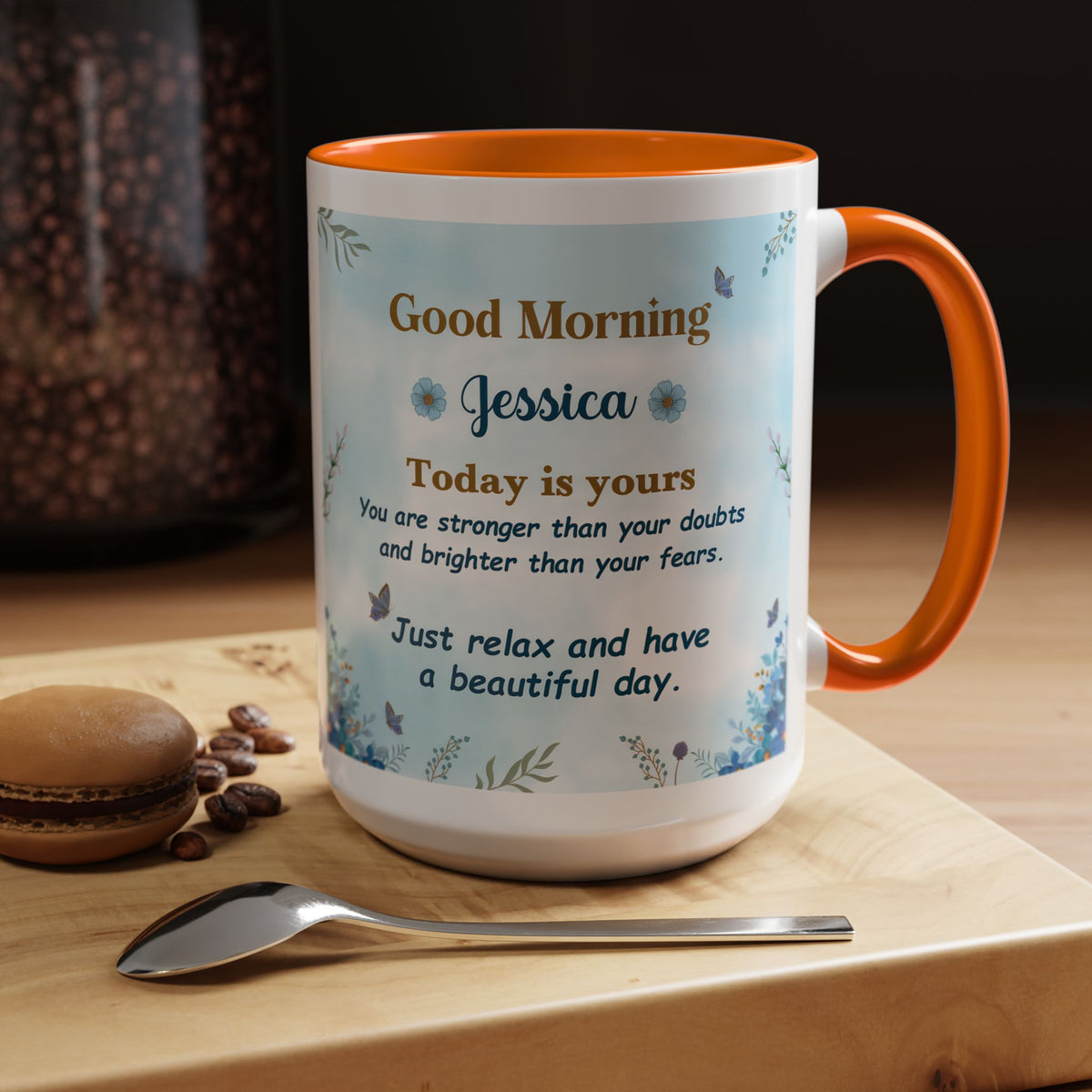 Personalized Good Morning Mug, Custom Name Coffee Mug, Inspirational Morning Cup, Positive Quote Mug, Encouragement Gift for Her