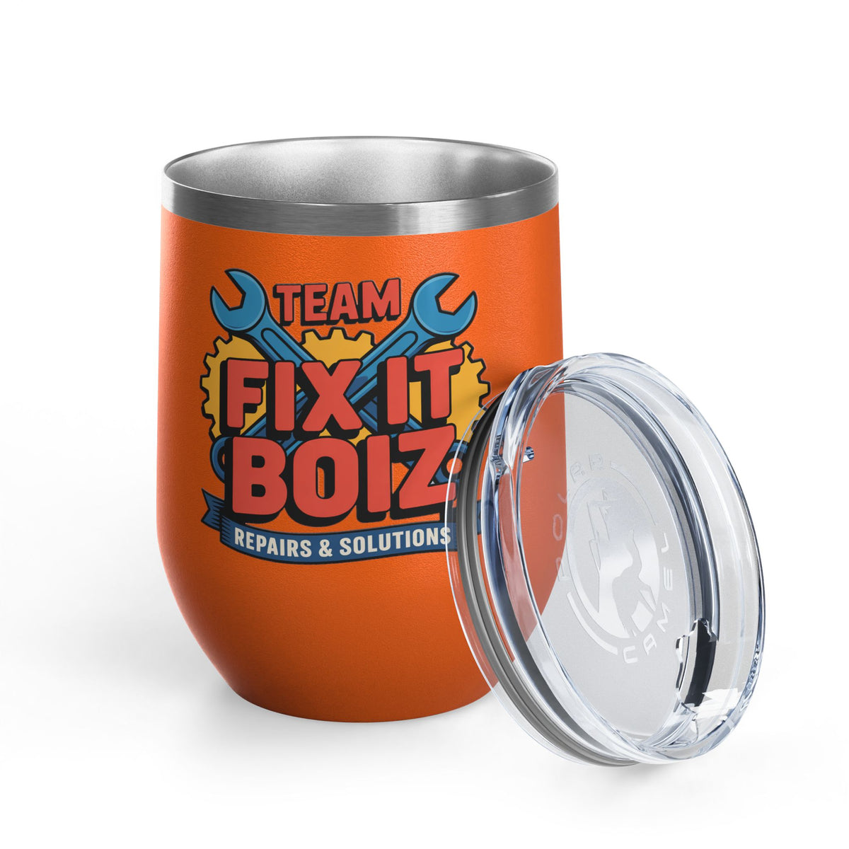 Mechanic Wine Tumbler, Team Fix It Boiz Wrench and Gear Design, Handyman Gift for Dad or a Repair Crew Coworker, Off Duty Workshop Drinkware